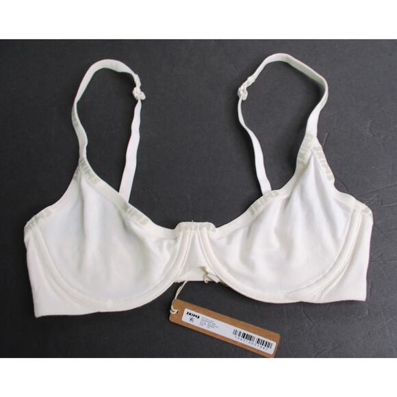 New SKIMS Cotton Logo Underwire Demi Bra Size 32C Marble BR-UWR-2001 - Picture 1 of 6